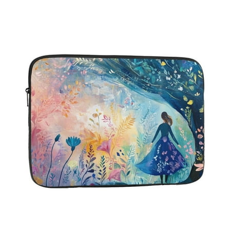Laptop Sleeve Bag Compatible For iPad MacBook Air Pro Tablet Computer PC notebook Protective Fit in 10/12/13/14/15/16/17 inch Size Spring Girl