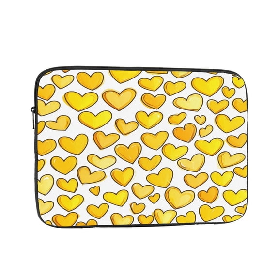 Laptop Sleeve Bag Compatible For iPad MacBook Air Pro Tablet Computer PC notebook Protective Fit in 10/12/13/14/15/16/17 inch Size Yellow Hearts (3)