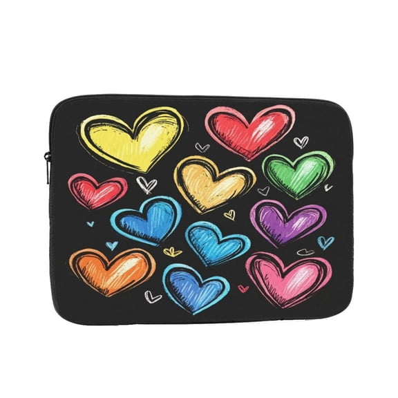 Laptop Sleeve Bag Compatible For iPad MacBook Air Pro Tablet Computer PC notebook Protective Fit in 10/12/13/14/15/16/17 inch Size Colorful Love Hearts (3)