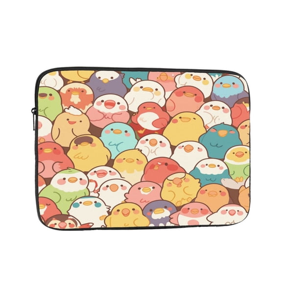 Laptop Sleeve Bag Compatible For iPad MacBook Air Pro Tablet Computer PC notebook Protective Fit in 10/12/13/14/15/16/17 inch Size Cute Bird Cartoon (44)