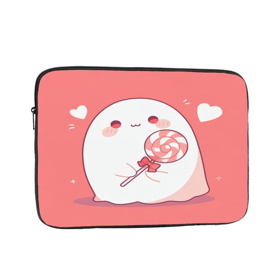 Laptop Sleeve Bag Compatible For iPad MacBook Air Pro Tablet Computer PC notebook Protective Fit in 10/12/13/14/15/16/17 inch Size Cute Ghost Lollipop