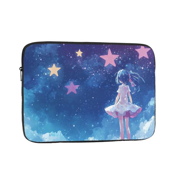 Laptop Sleeve Bag Compatible For iPad MacBook Air Pro Tablet Computer PC notebook Protective Fit in 10/12/13/14/15/16/17 inch Size Girl Starry Dream (2)