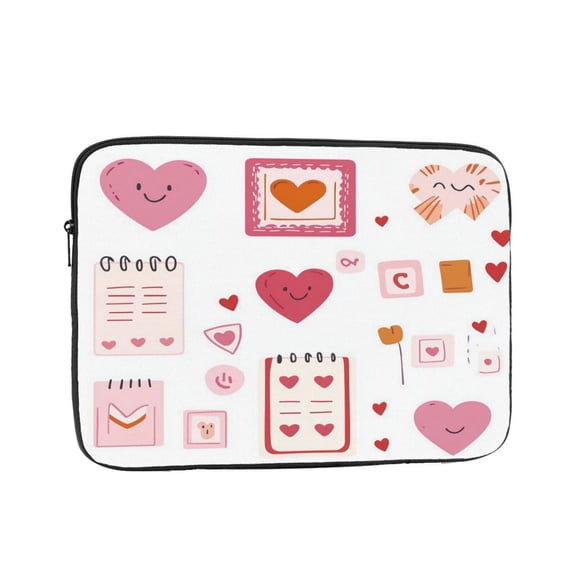 Laptop Sleeve Bag Compatible For iPad MacBook Air Pro Tablet Computer PC notebook Protective Fit in 10/12/13/14/15/16/17 inch Size Heart Calendar Postcard (2)