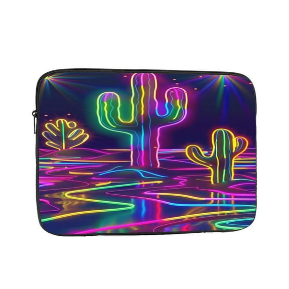 Laptop Sleeve Bag Compatible For iPad MacBook Air Pro Tablet Computer PC notebook Protective Fit in 10/12/13/14/15/16/17 inch Size Neon Cactus Desert (23)