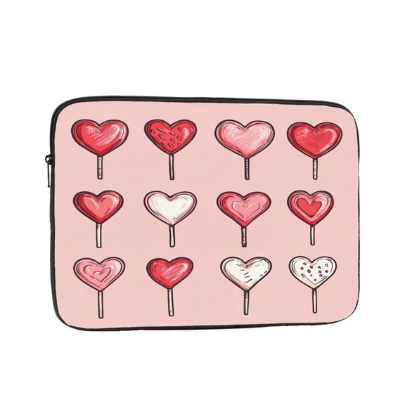 Laptop Sleeve Bag Compatible For iPad MacBook Air Pro Tablet Computer PC notebook Protective Fit in 10/12/13/14/15/16/17 inch Size Pink Heart Lollipop (1)