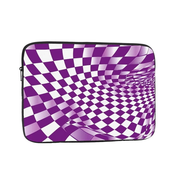 Laptop Sleeve Bag Compatible For iPad MacBook Air Pro Tablet Computer PC notebook Protective Fit in 10/12/13/14/15/16/17 inch Size Twisted CheckerBoard Purple