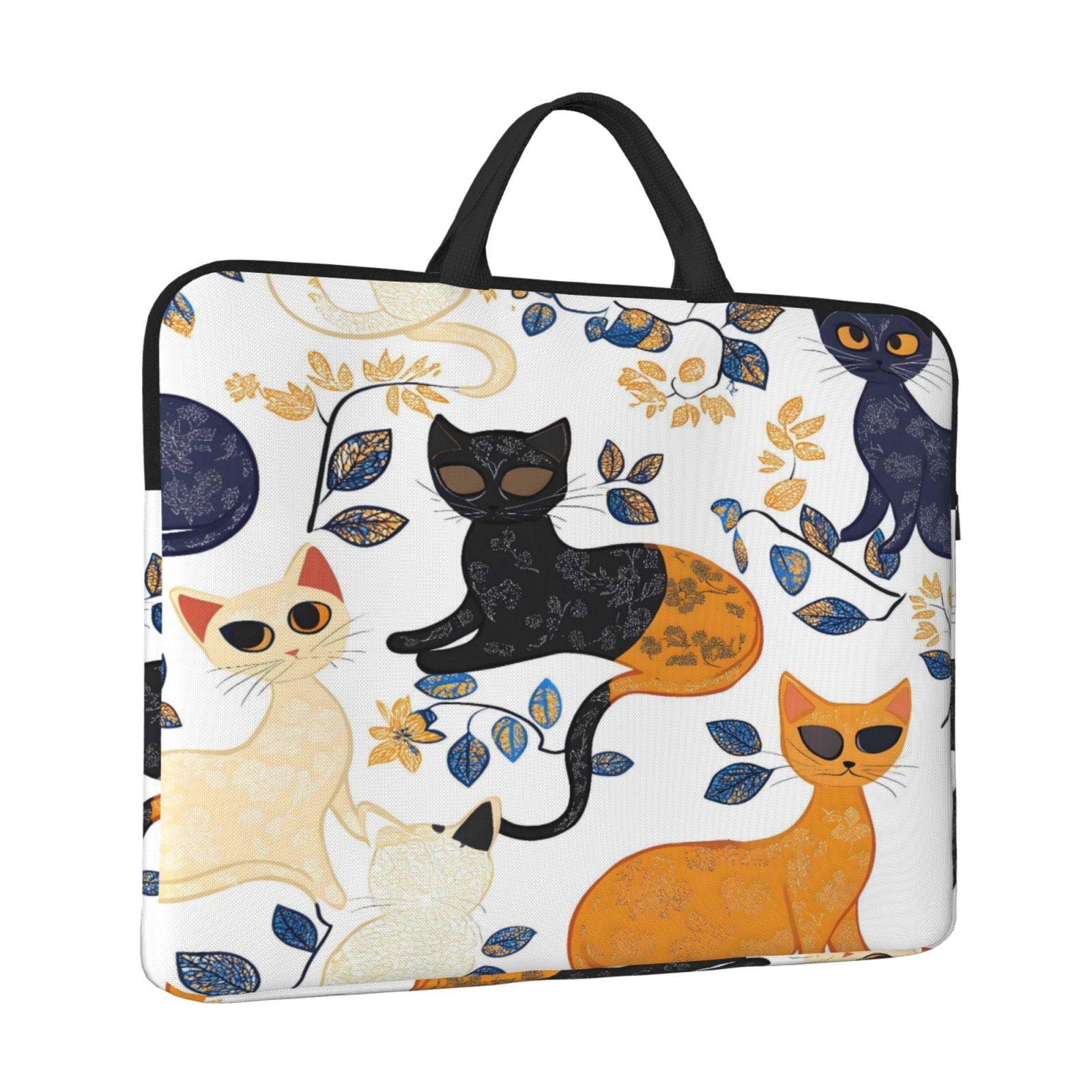 Laptop Sleeve Bag For Women Men 14inch Waterproof Durable Protective Computer Carrying Cover Handle Laptop Case Bag Abstract Cat