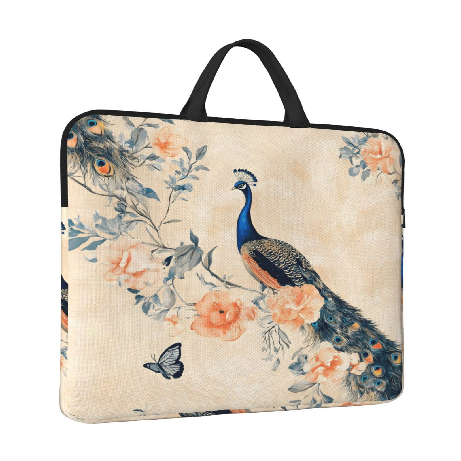 Laptop Sleeve Bag For Women Men 14inch Waterproof Durable Protective Computer Carrying Cover Handle Laptop Case Bag Art Peacock