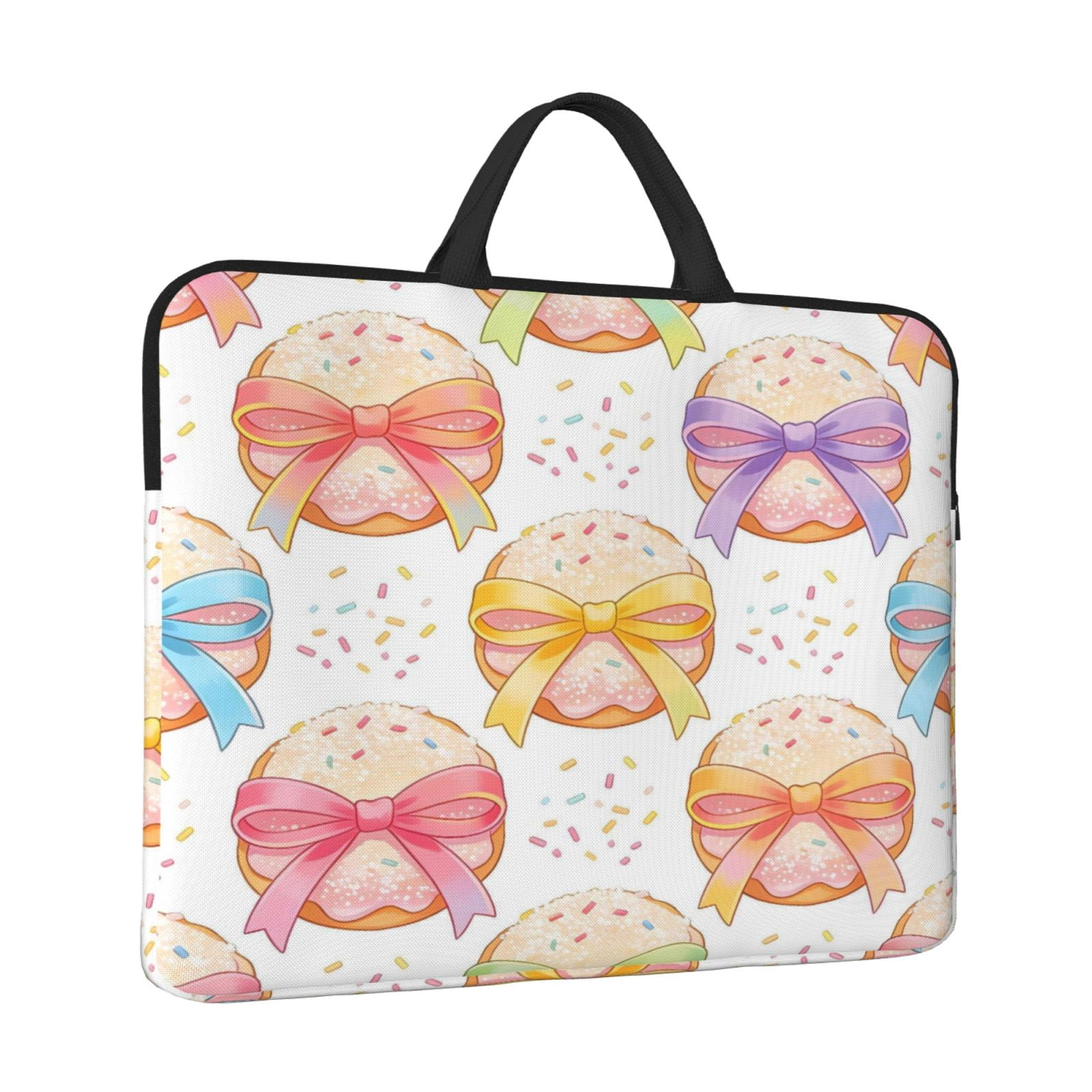 Laptop Sleeve Bag For Women Men 14inch Waterproof Durable Protective Computer Carrying Cover Handle Laptop Case Bag Bow Dessert