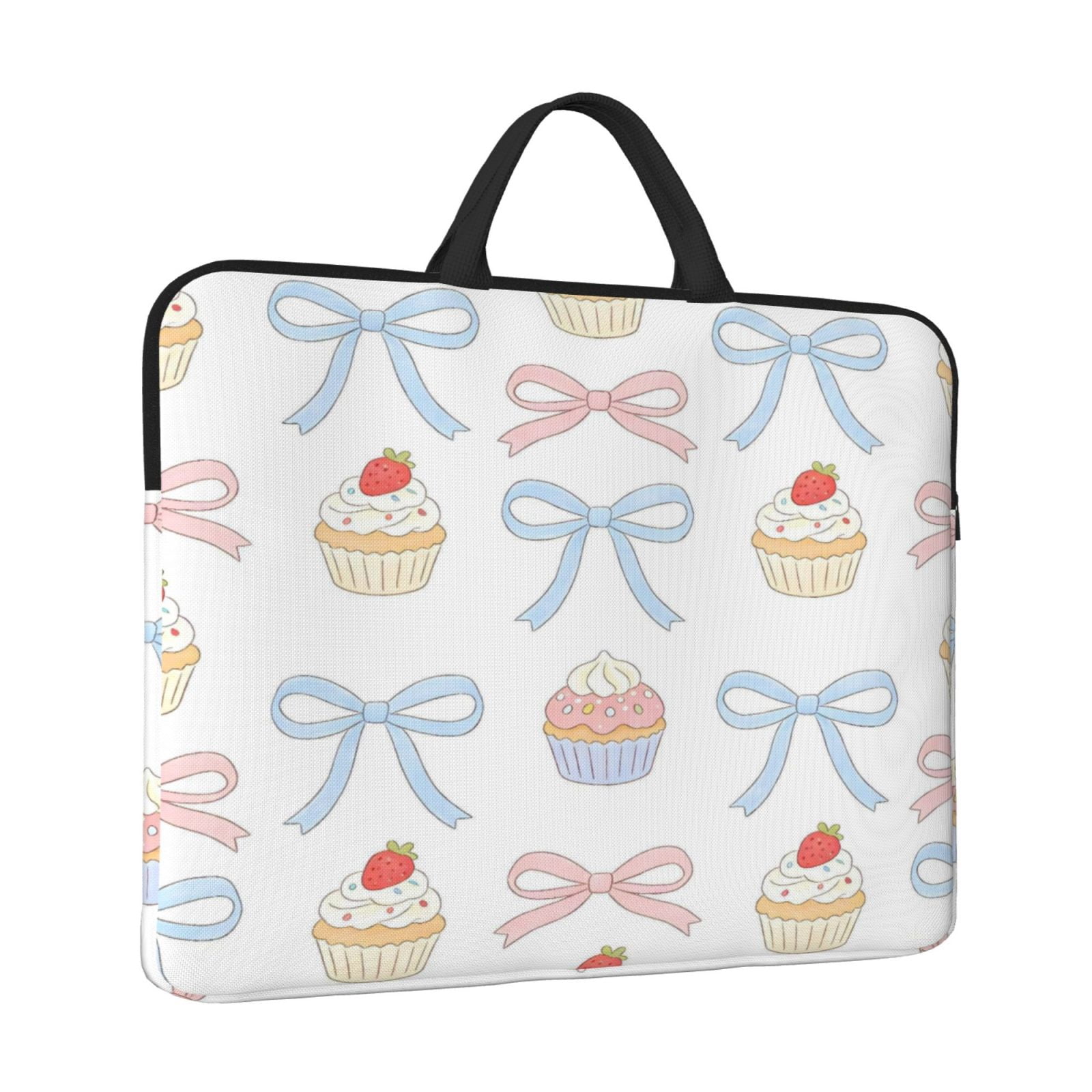 Laptop Sleeve Bag For Women Men 14inch Waterproof Durable Protective Computer Carrying Cover Handle Laptop Case Bag Bows And Cakes