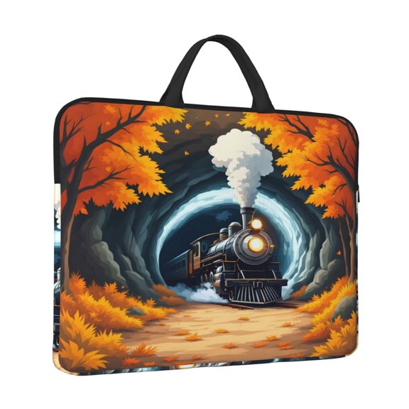 Laptop Sleeve Bag For Women Men 14inch Waterproof Durable Protective Computer Carrying Cover Handle Laptop Case Bag Cartoon Autumn Train