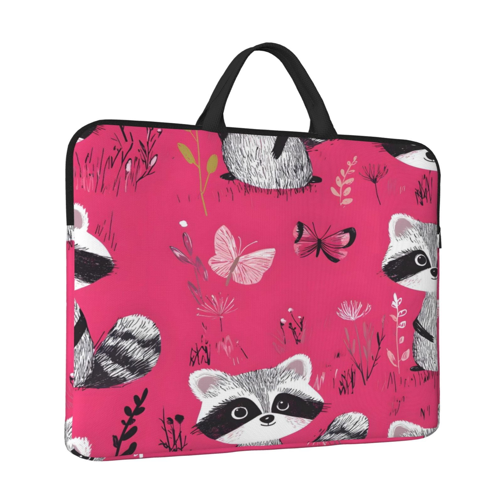 Laptop Sleeve Bag For Women Men 14inch Waterproof Durable Protective Computer Carrying Cover Handle Laptop Case Bag Chic Raccoon