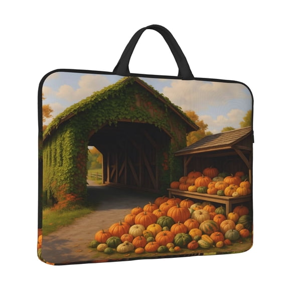 Laptop Sleeve Bag For Women Men 14inch Waterproof Durable Protective Computer Carrying Cover Handle Laptop Case Bag Covered Bridge