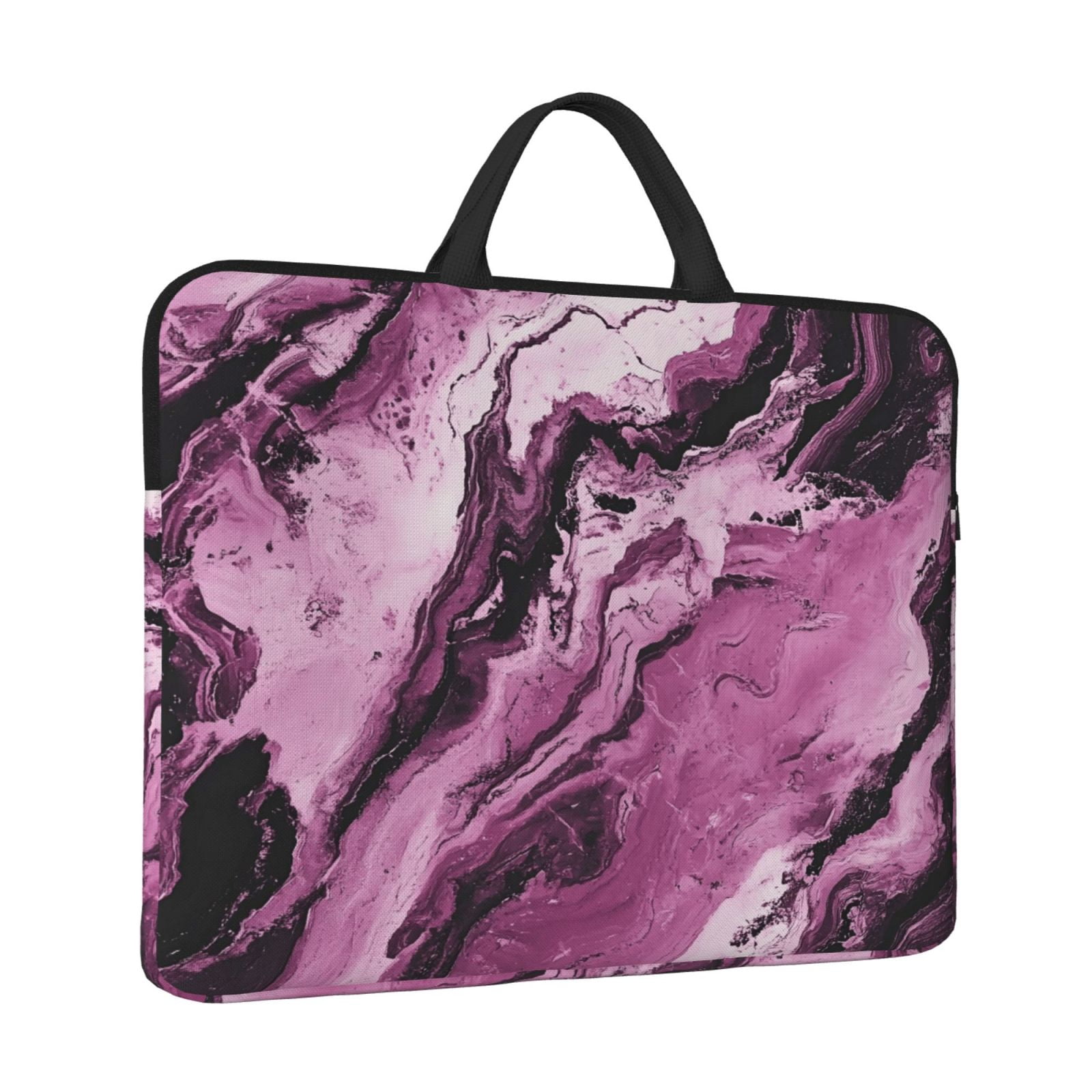 Laptop Sleeve Bag For Women Men 14inch Waterproof Durable Protective Computer Carrying Cover Handle Laptop Case Bag Darkmagenta Marble_1