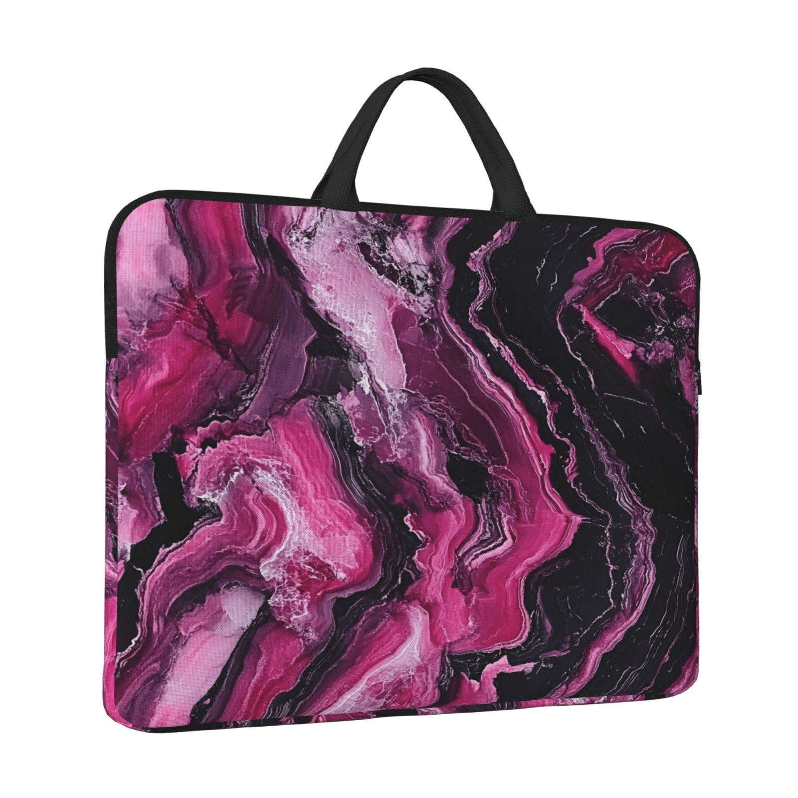 Laptop Sleeve Bag For Women Men 14inch Waterproof Durable Protective Computer Carrying Cover Handle Laptop Case Bag Darkmagenta Marble_3