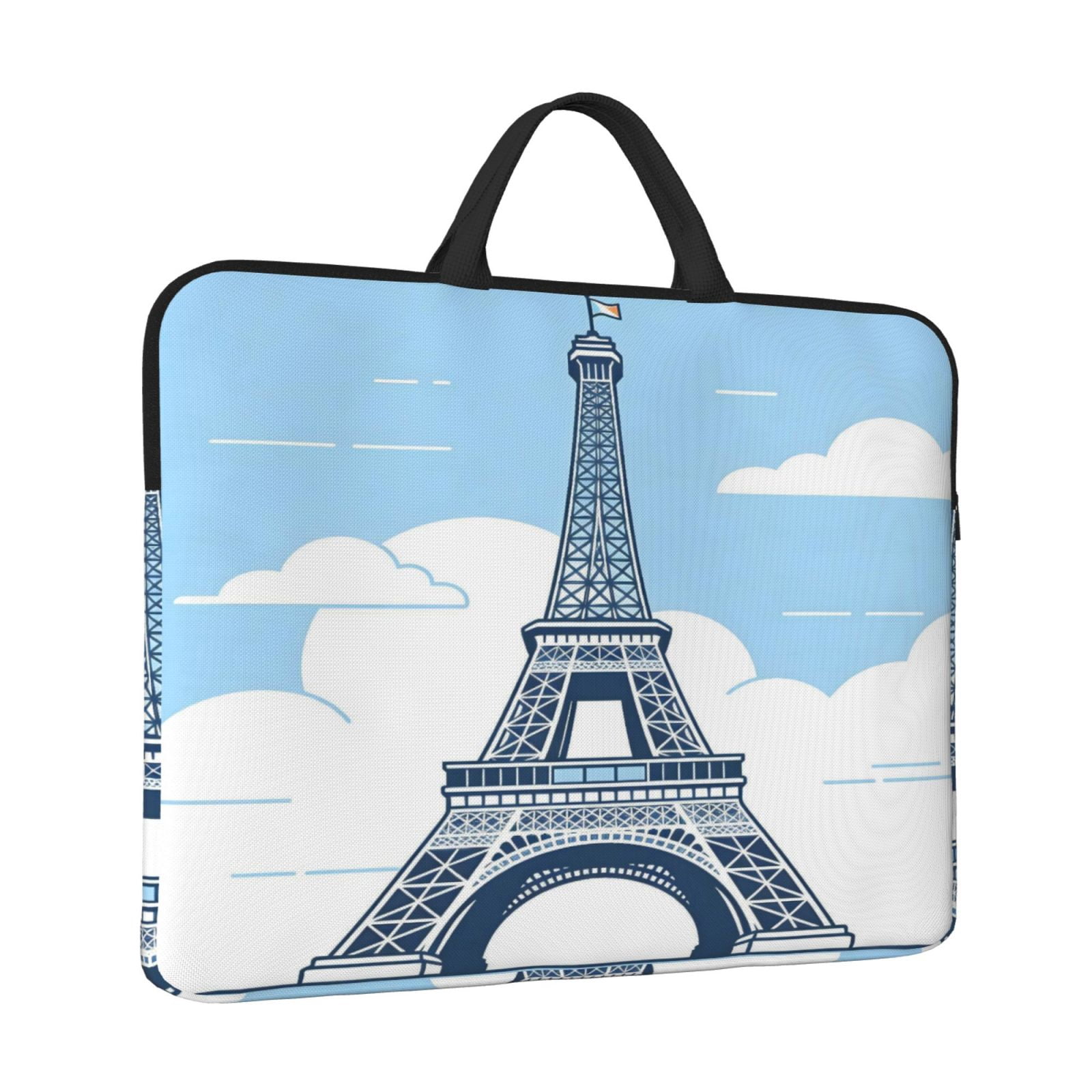 Laptop Sleeve Bag For Women Men 14inch Waterproof Durable Protective Computer Carrying Cover Handle Laptop Case Bag Eiffel Tower (1)