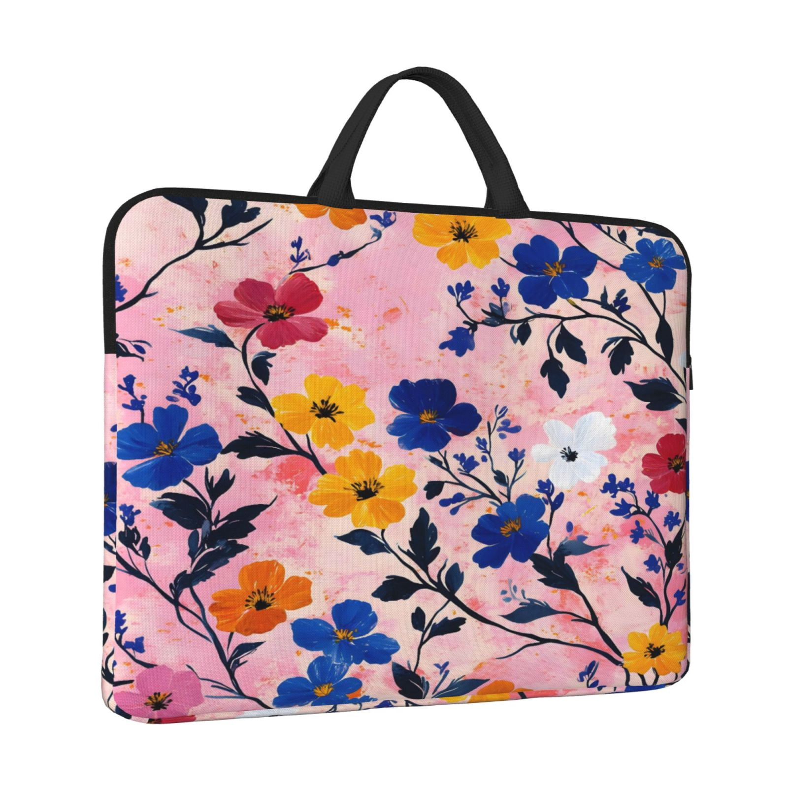 Laptop Sleeve Bag For Women Men 14inch Waterproof Durable Protective Computer Carrying Cover Handle Laptop Case Bag Flowers (3)