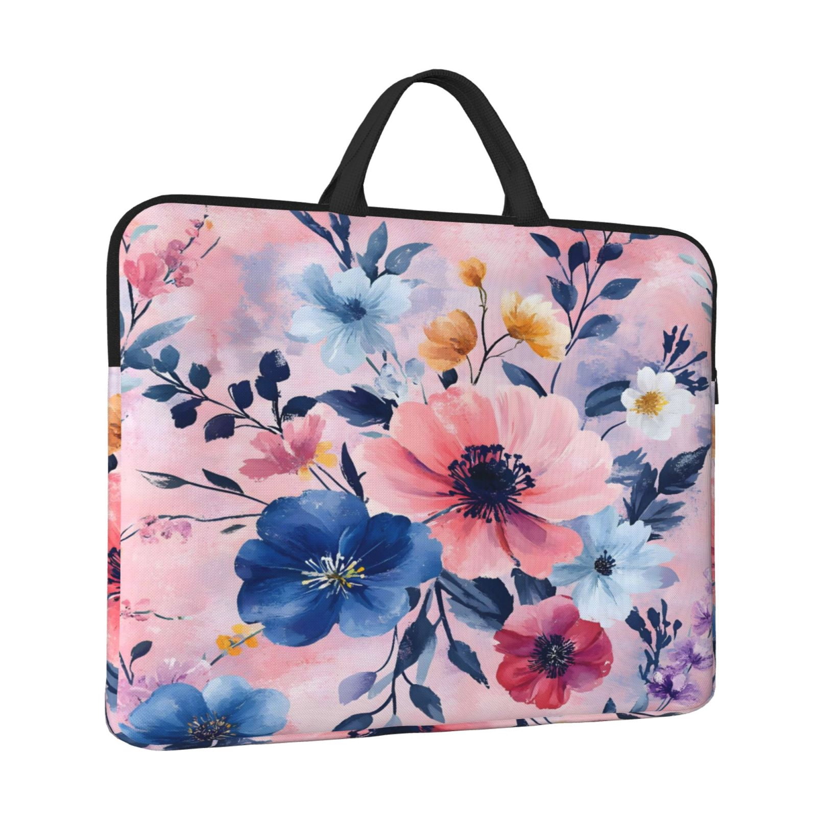 Laptop Sleeve Bag For Women Men 14inch Waterproof Durable Protective Computer Carrying Cover Handle Laptop Case Bag Flowers (8)