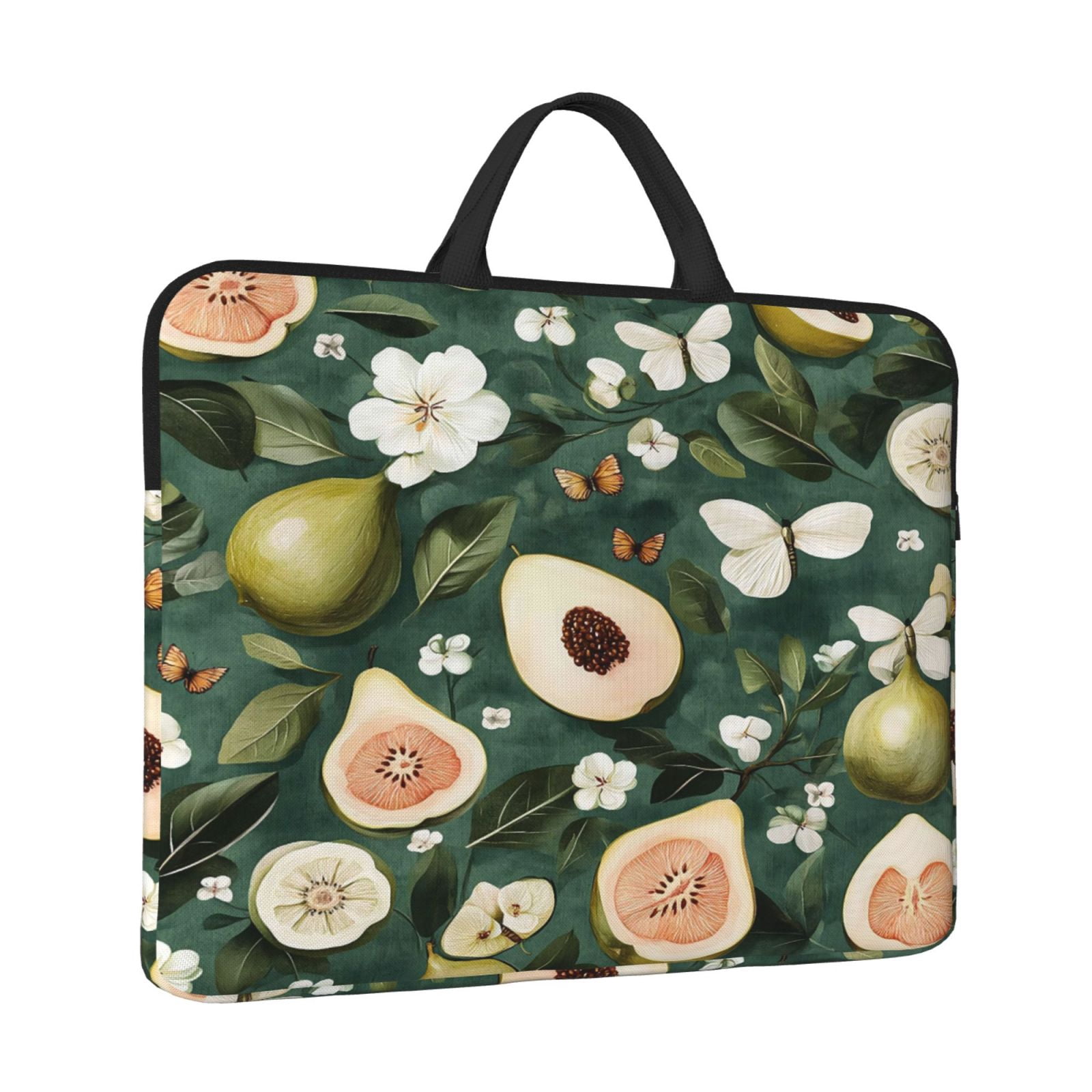 Laptop Sleeve Bag For Women Men 14inch Waterproof Durable Protective Computer Carrying Cover Handle Laptop Case Bag Fruits And Flowers