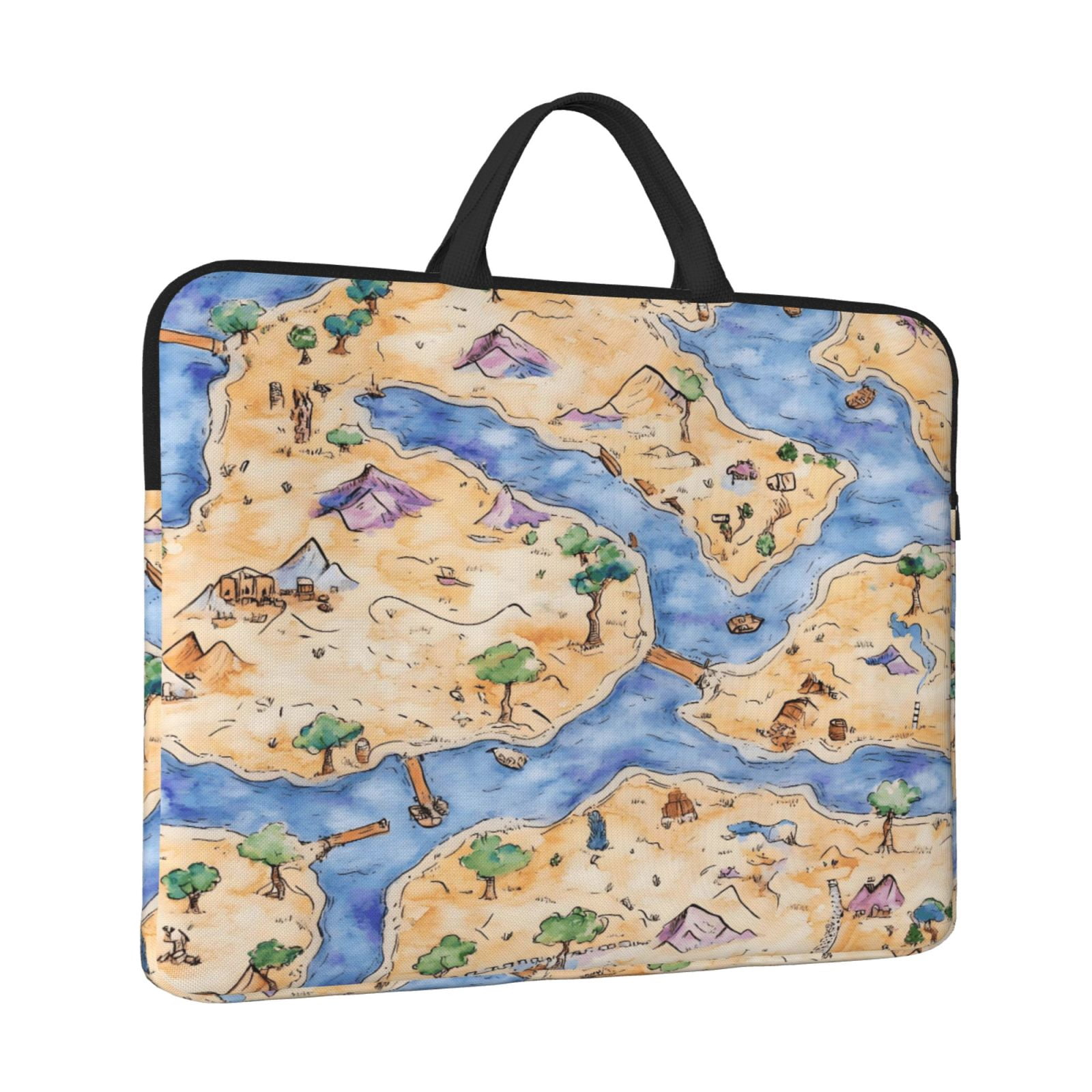 Laptop Sleeve Bag For Women Men 14inch Waterproof Durable Protective Computer Carrying Cover Handle Laptop Case Bag Game Map