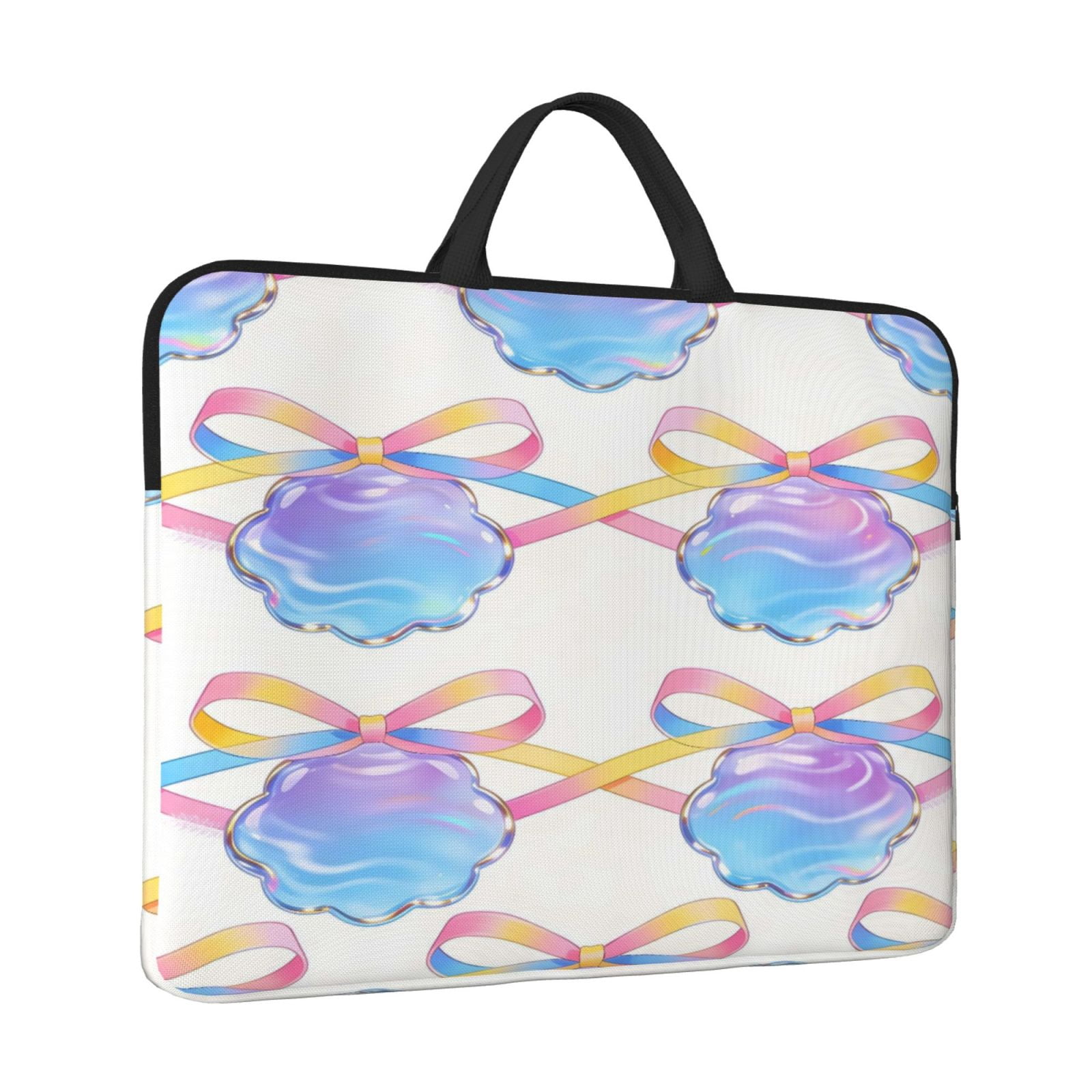 Laptop Sleeve Bag For Women Men 14inch Waterproof Durable Protective Computer Carrying Cover Handle Laptop Case Bag Glowing Bow Shell