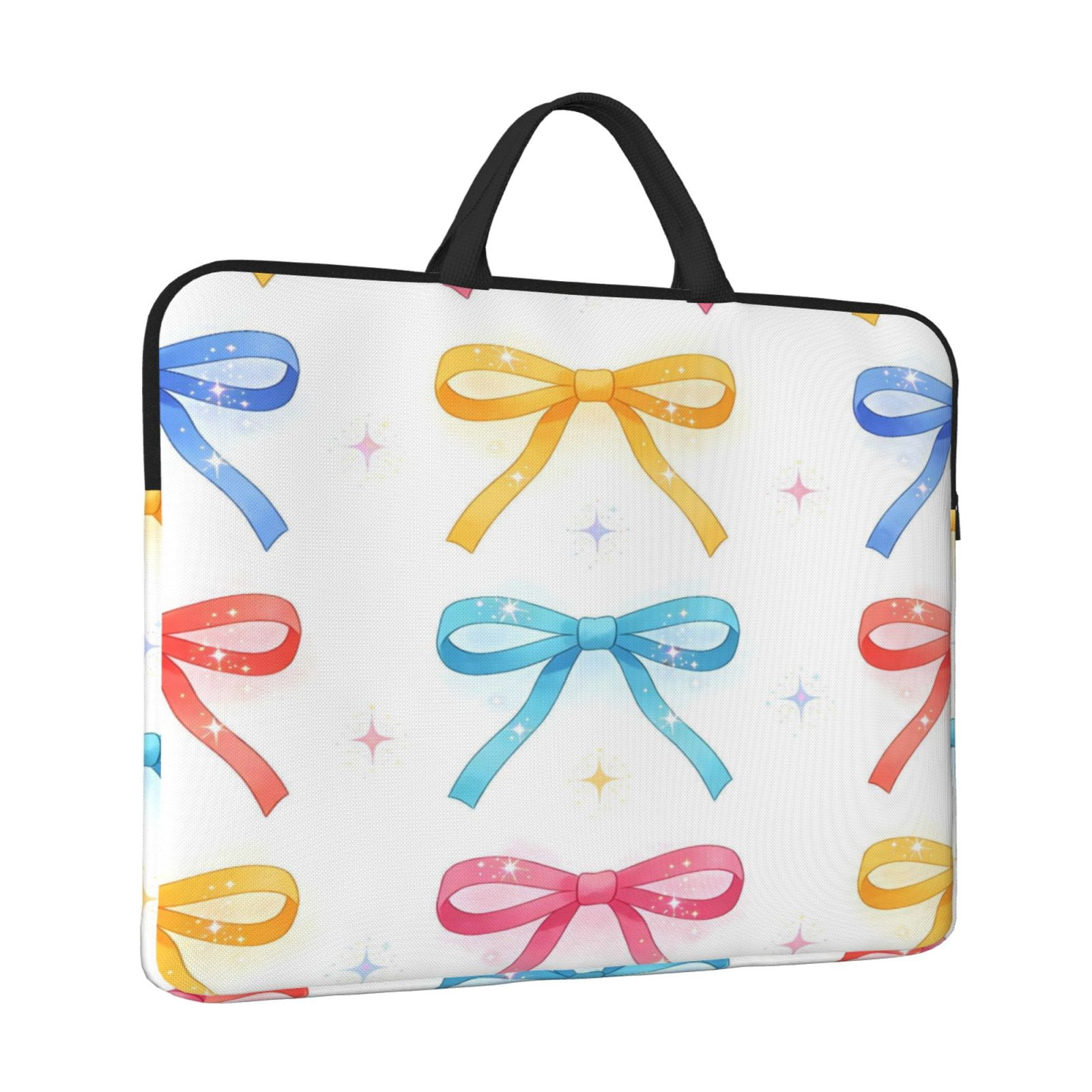 Laptop Sleeve Bag For Women Men 14inch Waterproof Durable Protective Computer Carrying Cover Handle Laptop Case Bag Glowing Bow