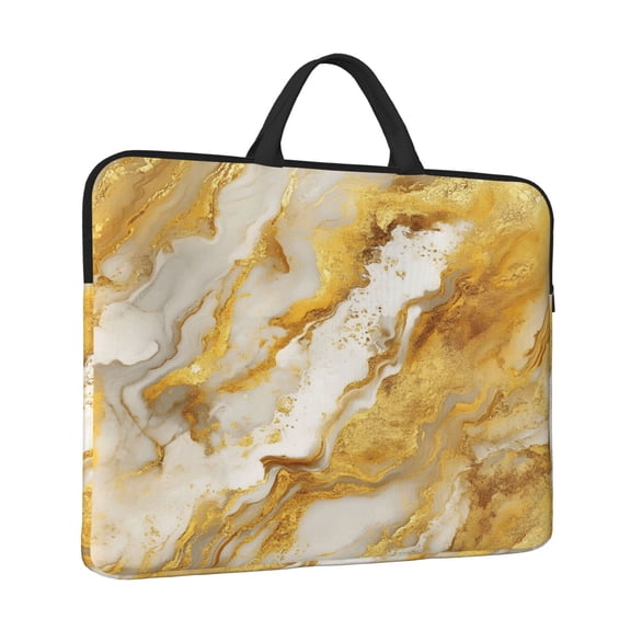 Laptop Sleeve Bag For Women Men 14inch Waterproof Durable Protective Computer Carrying Cover Handle Laptop Case Bag Gold Marble_1