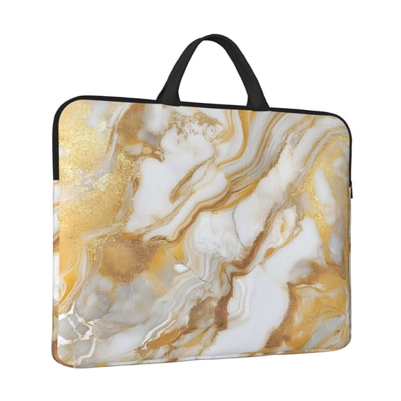 Laptop Sleeve Bag For Women Men 14inch Waterproof Durable Protective Computer Carrying Cover Handle Laptop Case Bag Gold Marble_2