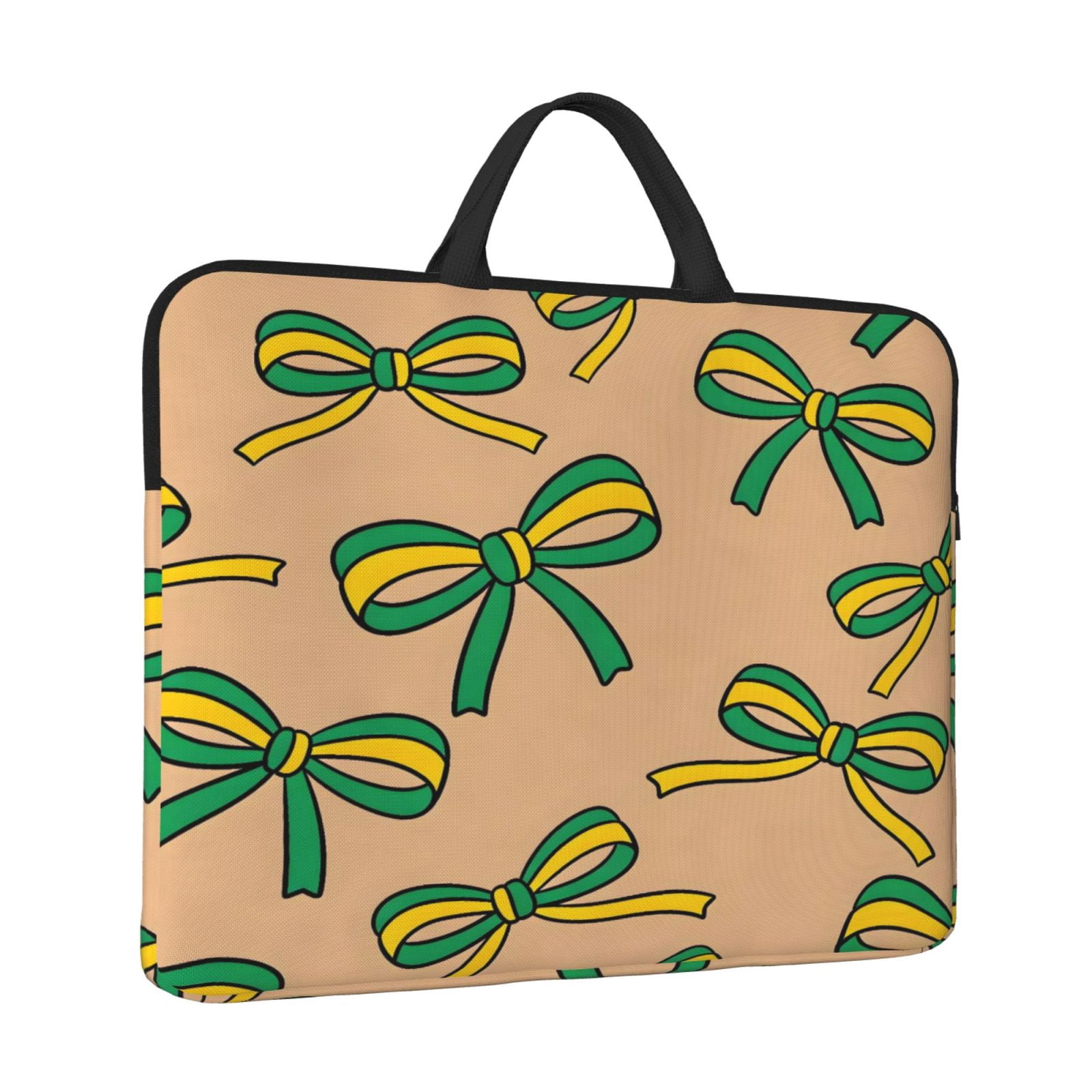 Laptop Sleeve Bag For Women Men 14inch Waterproof Durable Protective Computer Carrying Cover Handle Laptop Case Bag Green And Yellow Bow