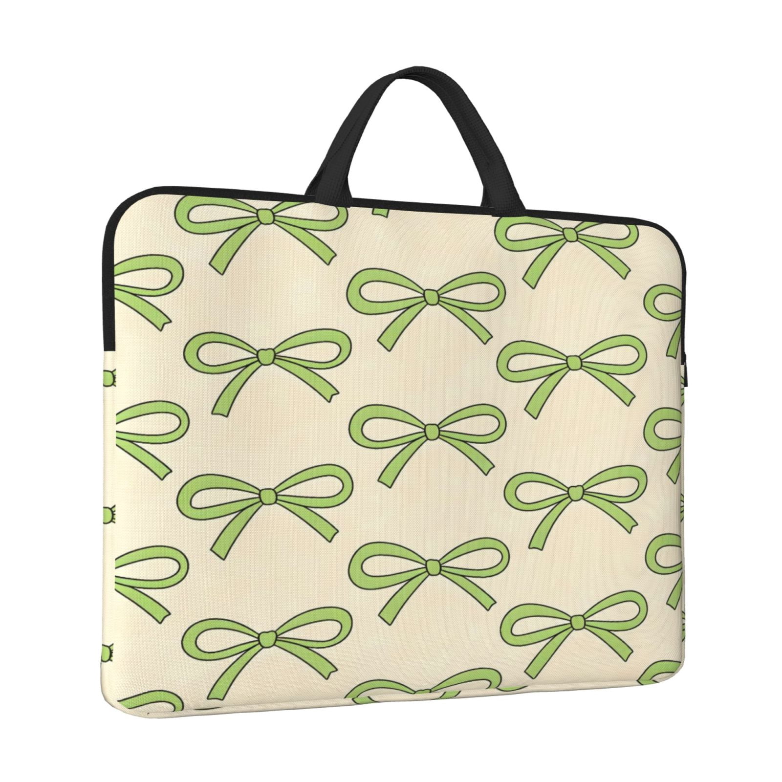 Laptop Sleeve Bag For Women Men 14inch Waterproof Durable Protective Computer Carrying Cover Handle Laptop Case Bag Green Bows