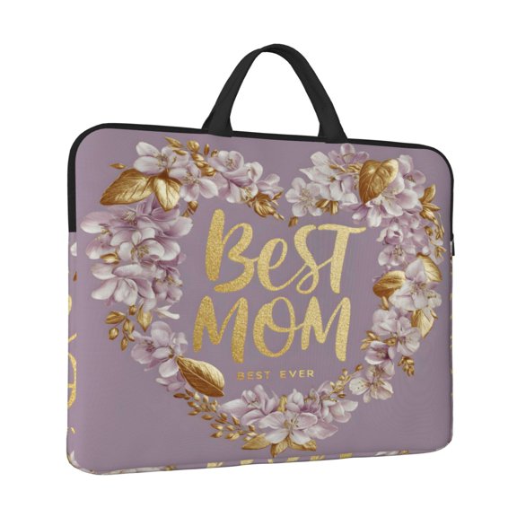 Laptop Sleeve Bag For Women Men 14inch Waterproof Durable Protective Computer Carrying Cover Handle Laptop Case Bag Heart Print Best Mom Ever2