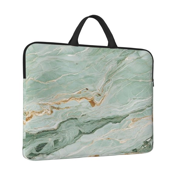 Laptop Sleeve Bag For Women Men 14inch Waterproof Durable Protective Computer Carrying Cover Handle Laptop Case Bag Lightseagreen Marble_3