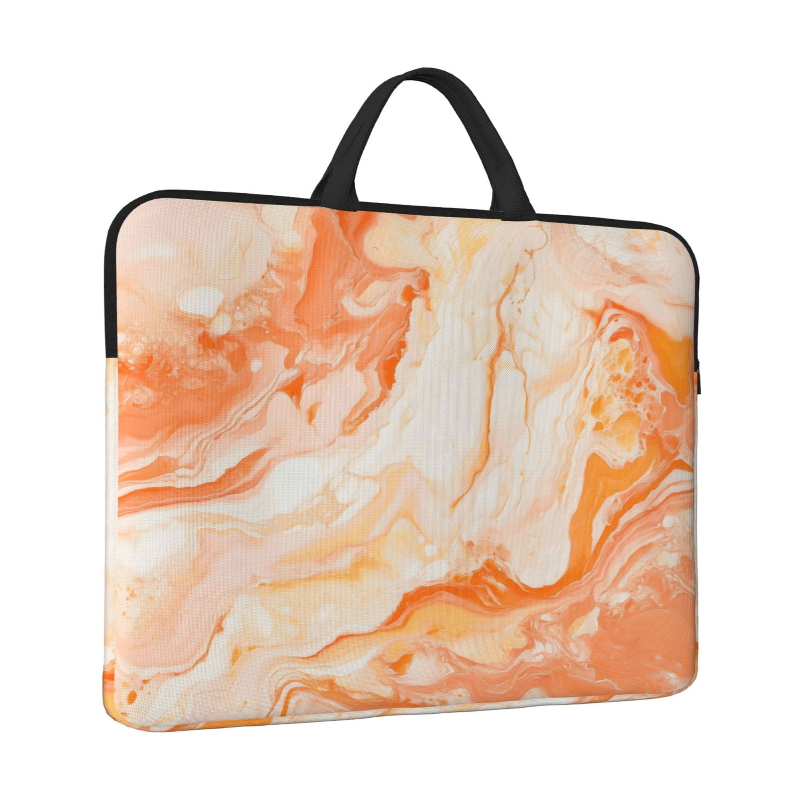 Laptop Sleeve Bag For Women Men 14inch Waterproof Durable Protective Computer Carrying Cover Handle Laptop Case Bag Peachpuff Marble_1