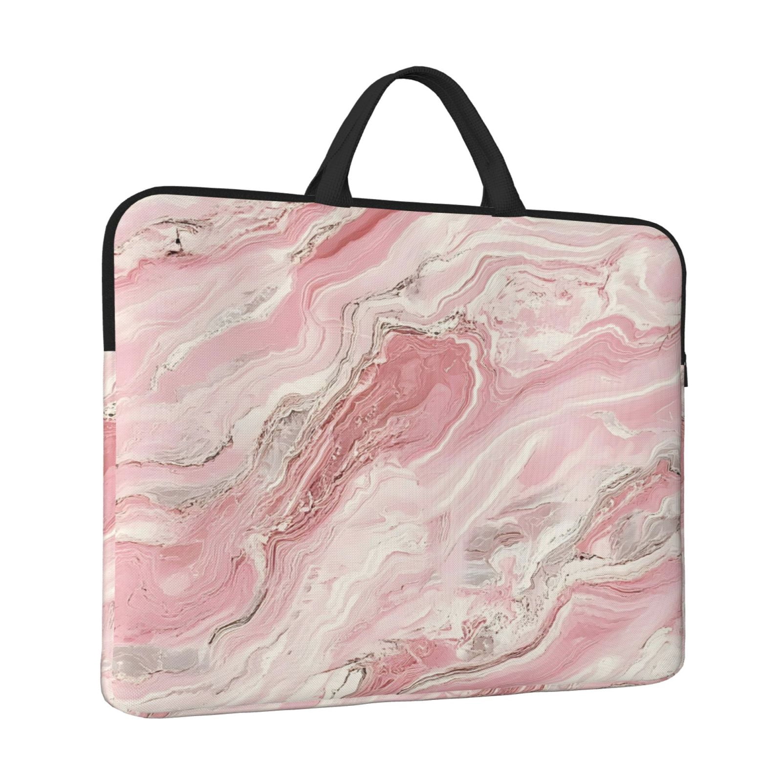 Laptop Sleeve Bag For Women Men 14inch Waterproof Durable Protective Computer Carrying Cover Handle Laptop Case Bag Pink Marble_21256_3