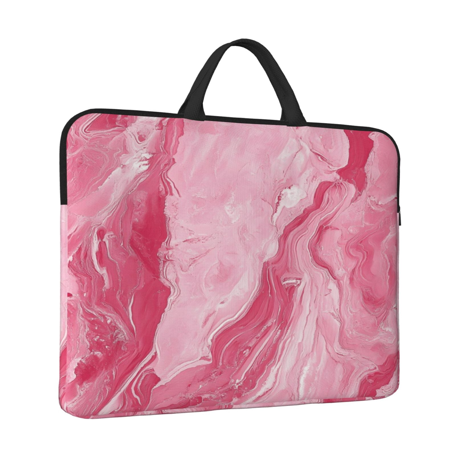 Laptop Sleeve Bag For Women Men 14inch Waterproof Durable Protective Computer Carrying Cover Handle Laptop Case Bag Pink Marble_21256_4