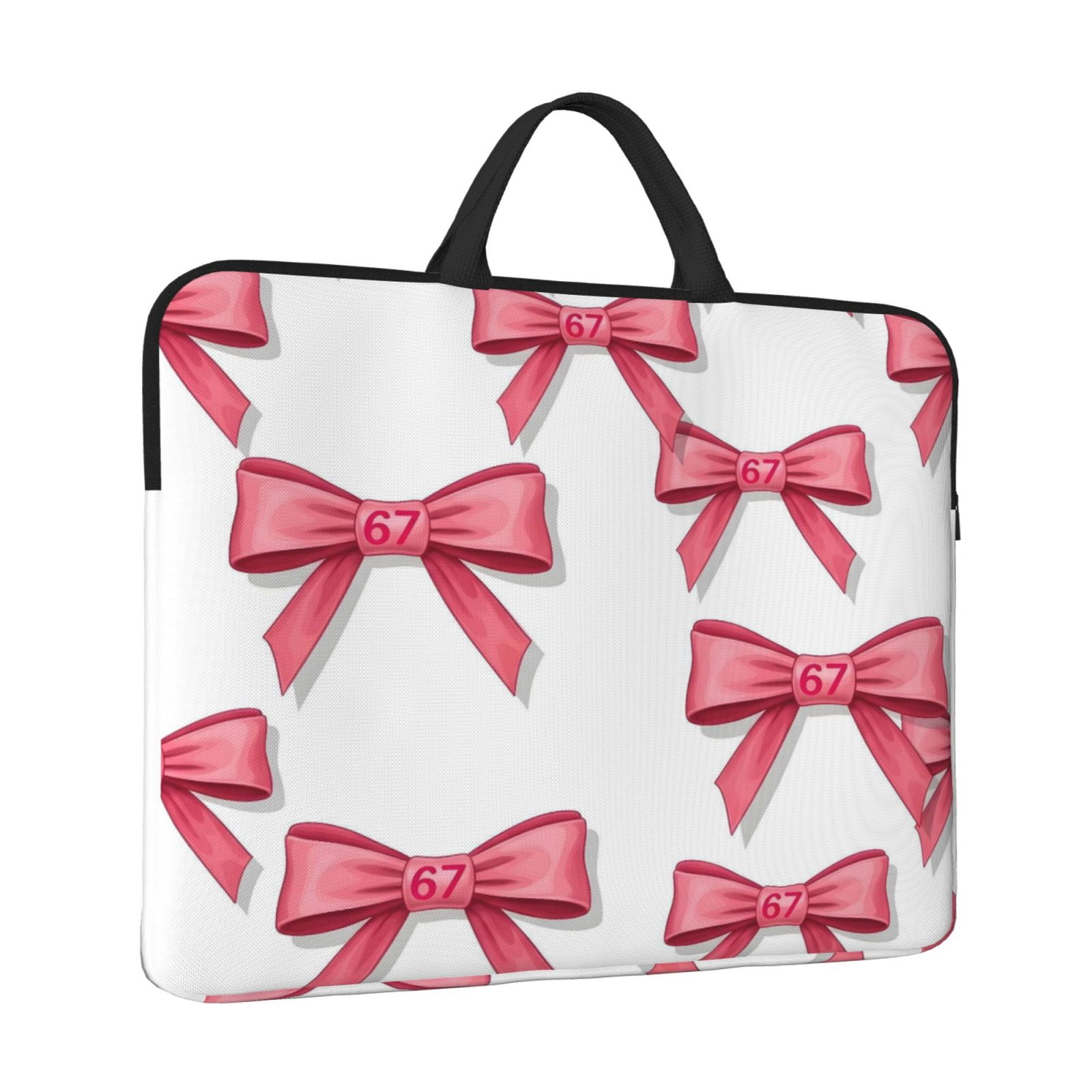 Laptop Sleeve Bag For Women Men 14inch Waterproof Durable Protective Computer Carrying Cover Handle Laptop Case Bag Pink Ribbon Pattern 67 (3)