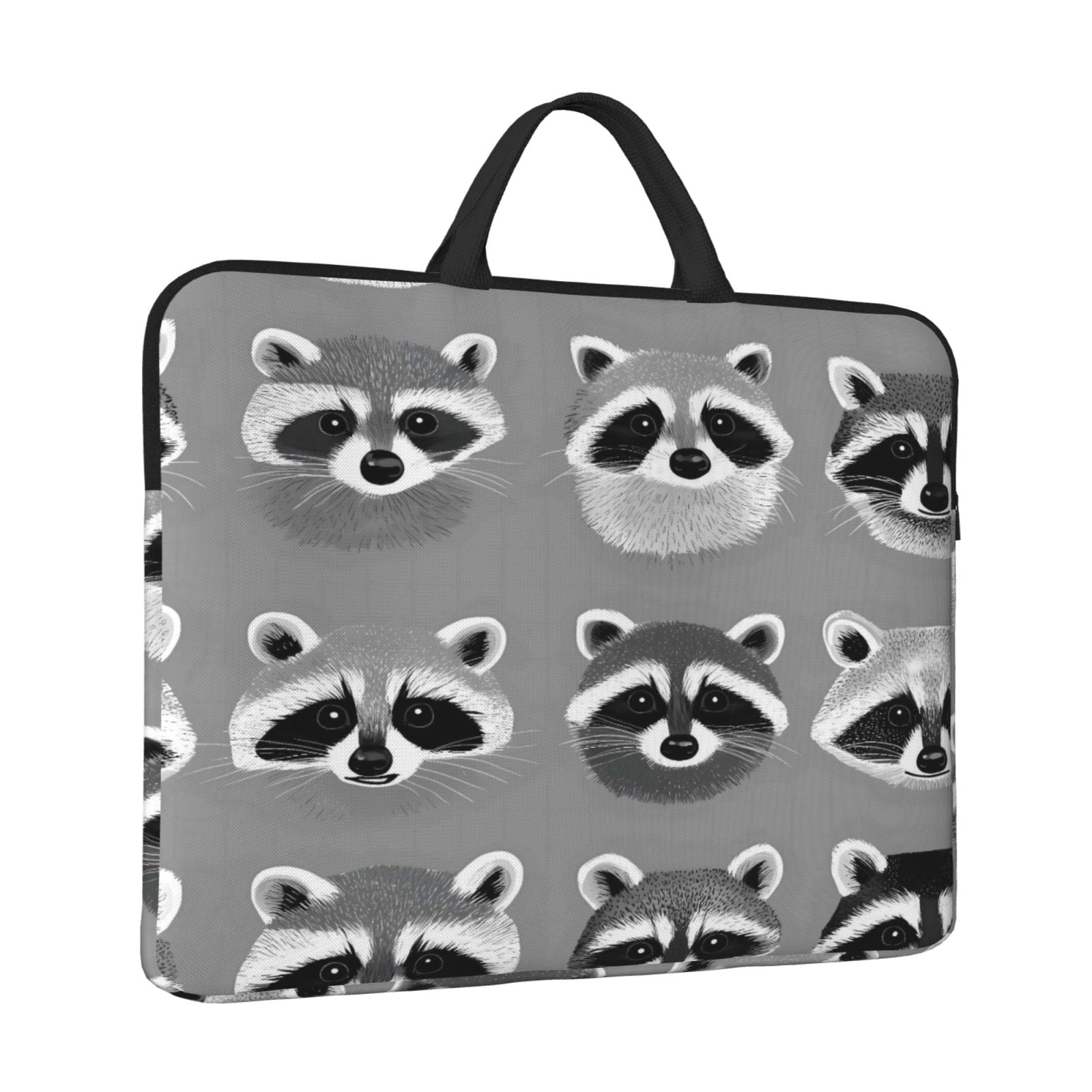 Laptop Sleeve Bag For Women Men 14inch Waterproof Durable Protective Computer Carrying Cover Handle Laptop Case Bag Raccoon Head Image