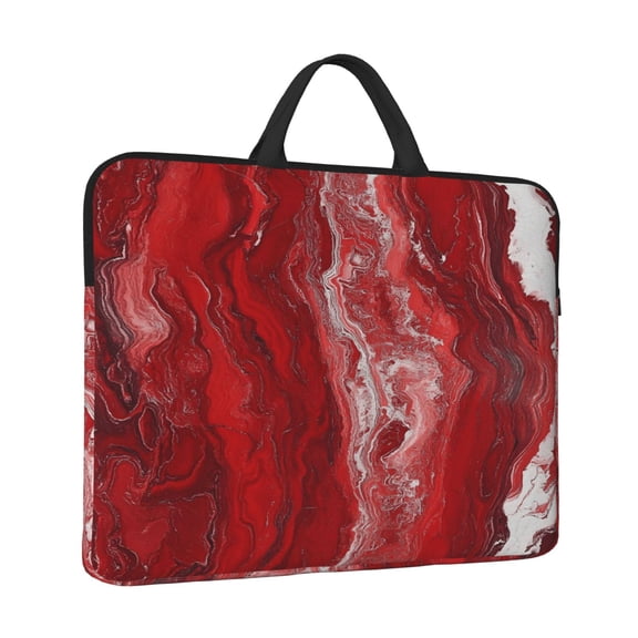 Laptop Sleeve Bag For Women Men 14inch Waterproof Durable Protective Computer Carrying Cover Handle Laptop Case Bag Red Marble_1