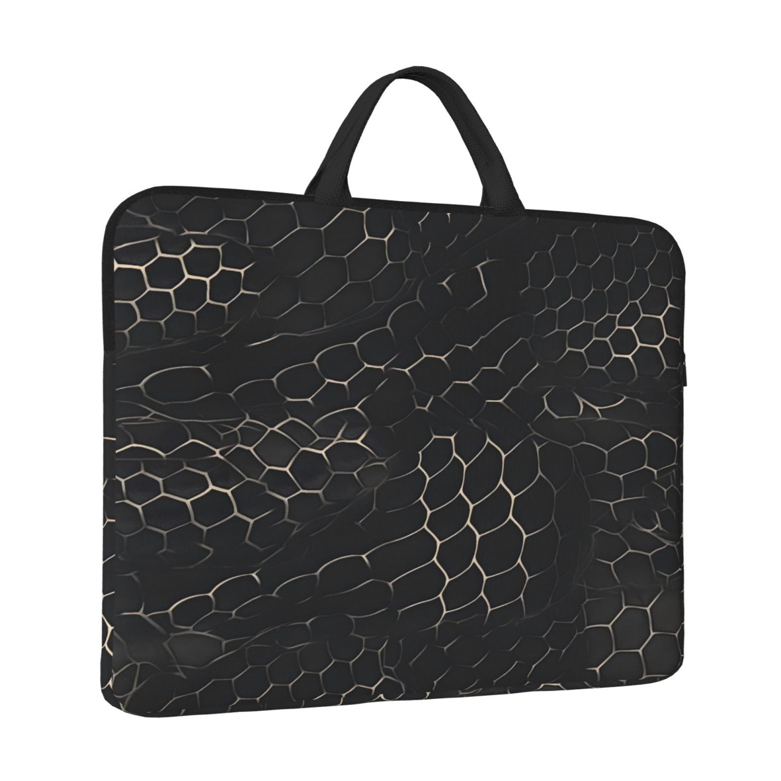 Laptop Sleeve Bag For Women Men 14inch Waterproof Durable Protective Computer Carrying Cover Handle Laptop Case Bag Snake Skin Print Style Darkgray_3