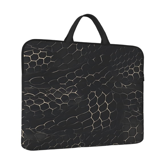 Laptop Sleeve Bag For Women Men 14inch Waterproof Durable Protective Computer Carrying Cover Handle Laptop Case Bag Snake Skin Print Style Darkgray_3
