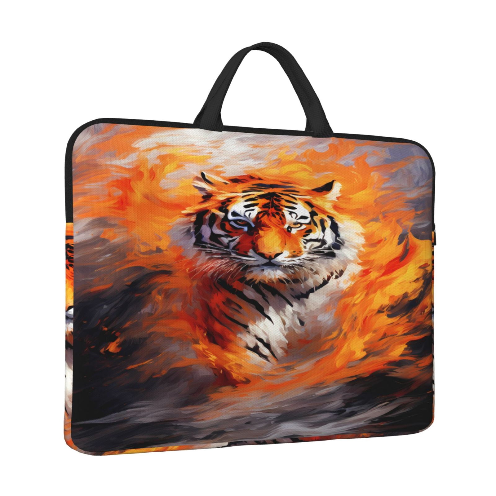 Laptop Sleeve Bag For Women Men 14inch Waterproof Durable Protective Computer Carrying Cover Handle Laptop Case Bag Tiger Fire