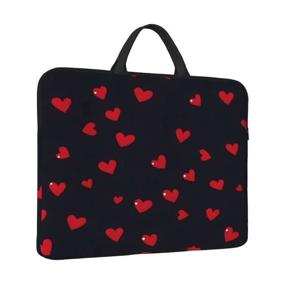Laptop Sleeve Bag For Women Men 14inch Waterproof Durable Protective Computer Carrying Cover Handle Laptop Case Bag Valentines Day Red Love Heart