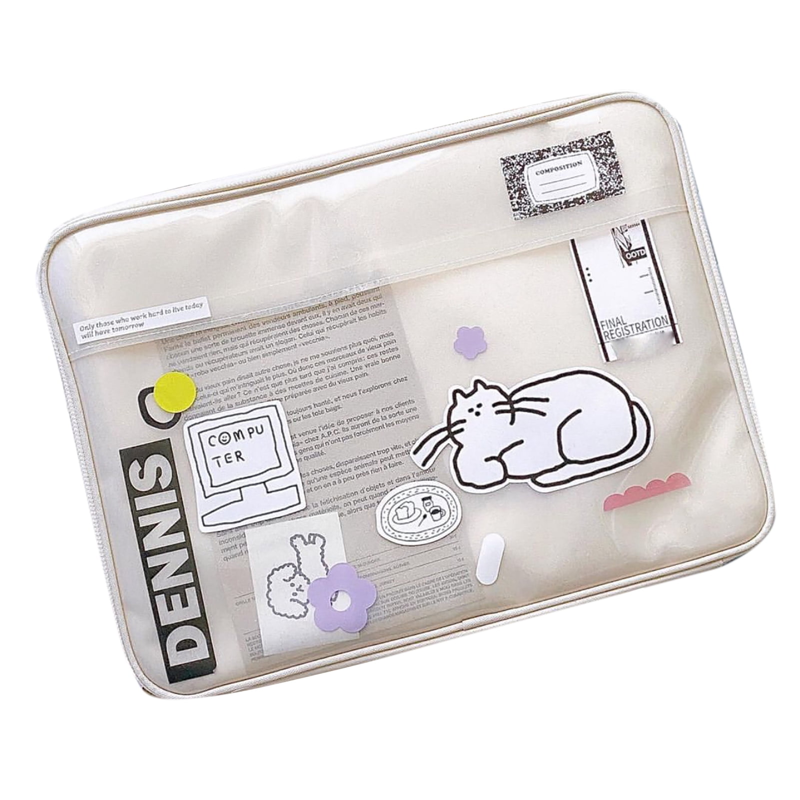 Laptop Sleeve Bag PVC Material Cute Pattern Waterproof Shock Resistant