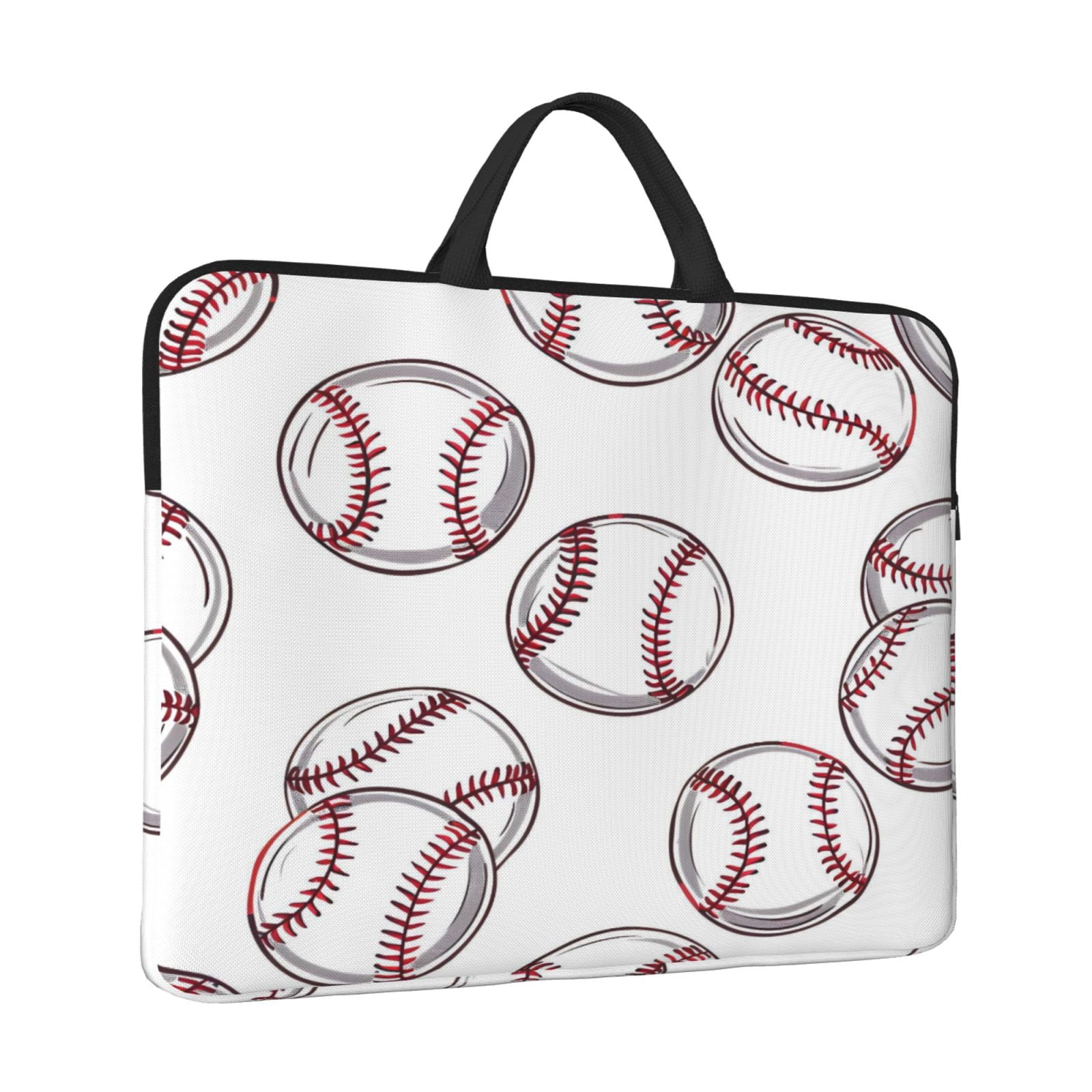 Laptop Sleeve Bag For Women Men 14inch Waterproof Durable Protective Computer Carrying Cover Handle Laptop Case Bag Baseball Theme Sporty Dynamic Style White Baseballs With Red Stitching