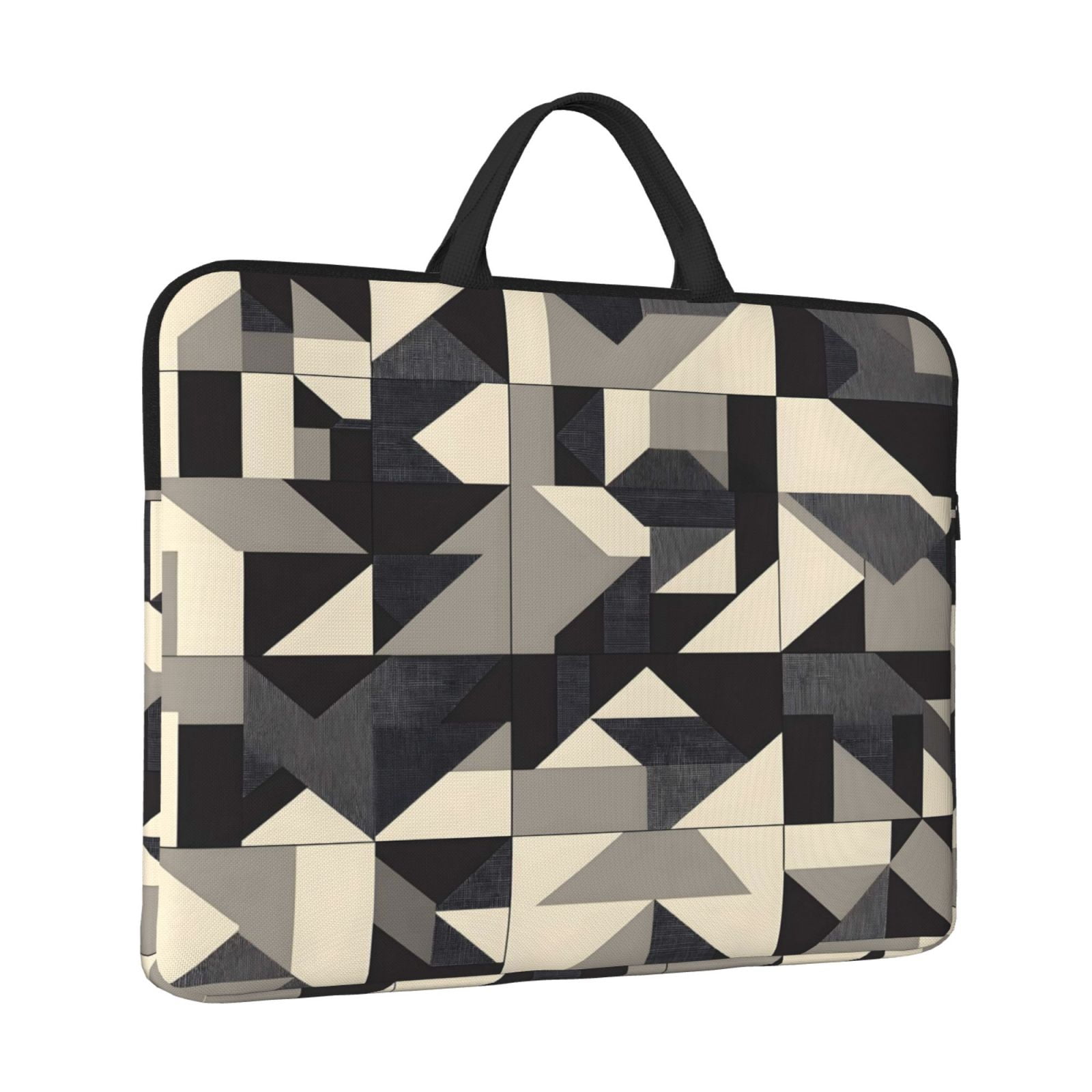 Laptop Sleeve Bag For Women Men 14inch Waterproof Durable Protective Computer Carrying Cover Handle Laptop Case Bag Dark Gray Geometric Patterns_1 (4)
