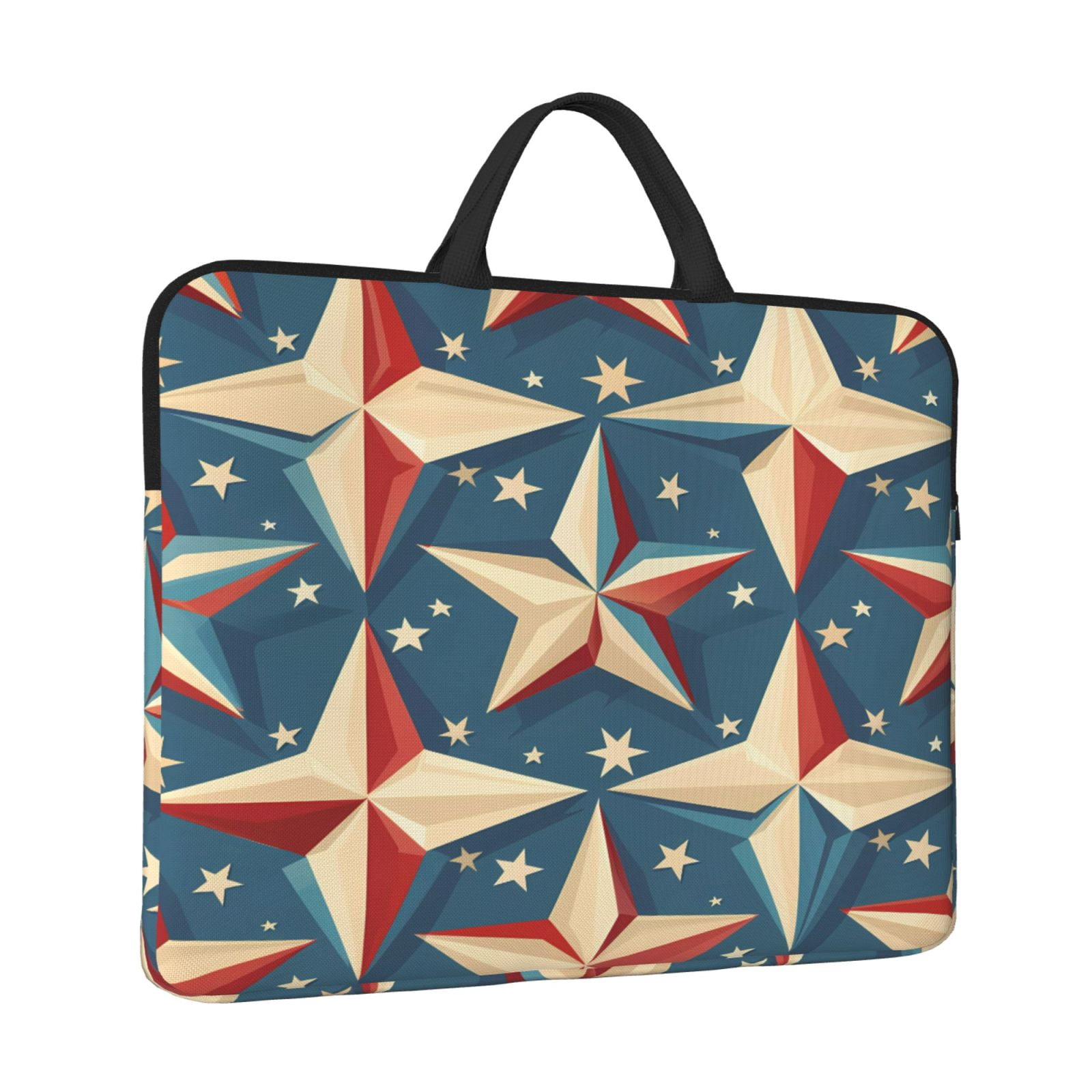 Laptop Sleeve Bag For Women Men 14inch Waterproof Durable Protective Computer Carrying Cover Handle Laptop Case Bag Independence Day Theme Elements Star (7)