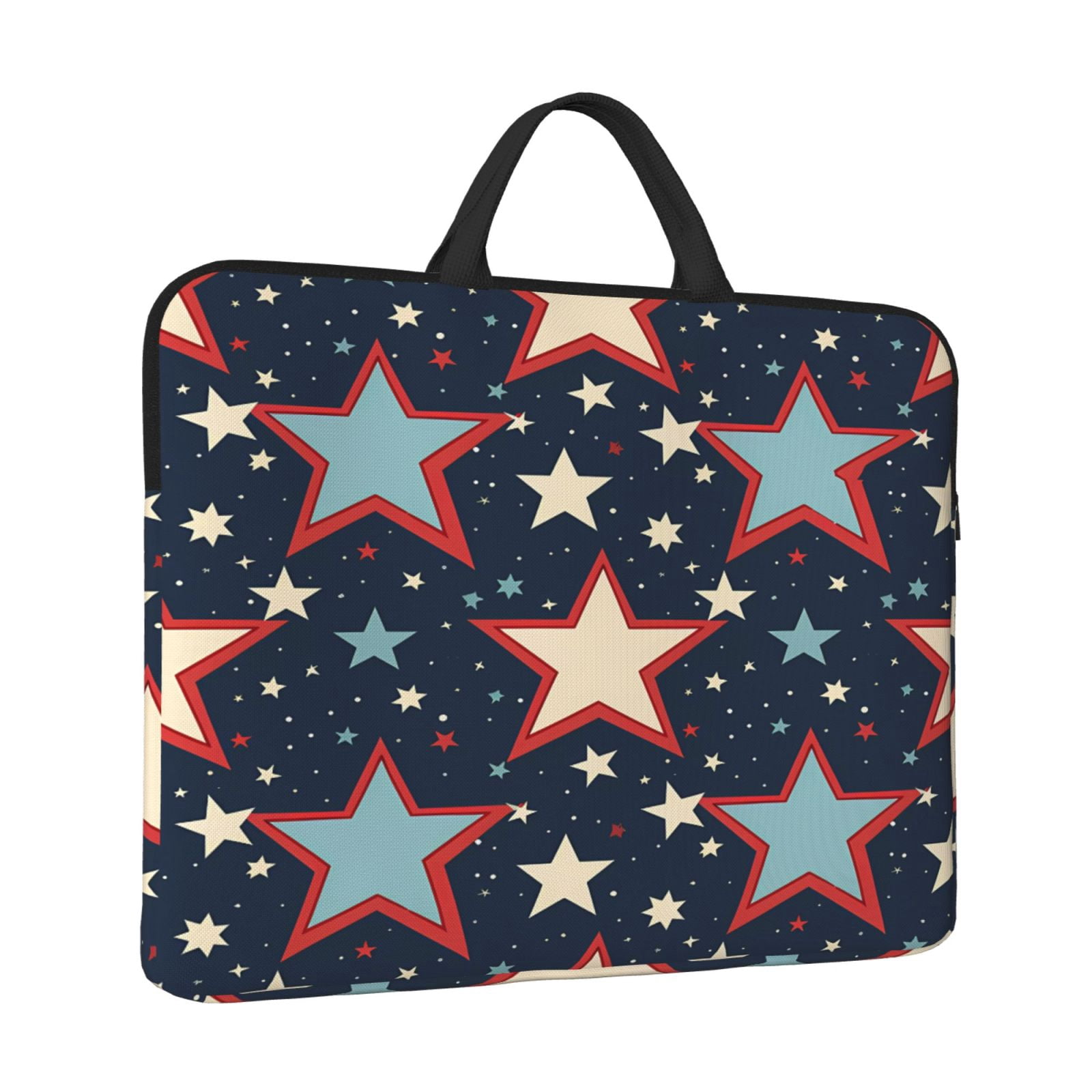 Laptop Sleeve Bag For Women Men 14inch Waterproof Durable Protective Computer Carrying Cover Handle Laptop Case Bag Independence Day Theme Elements Star (6)
