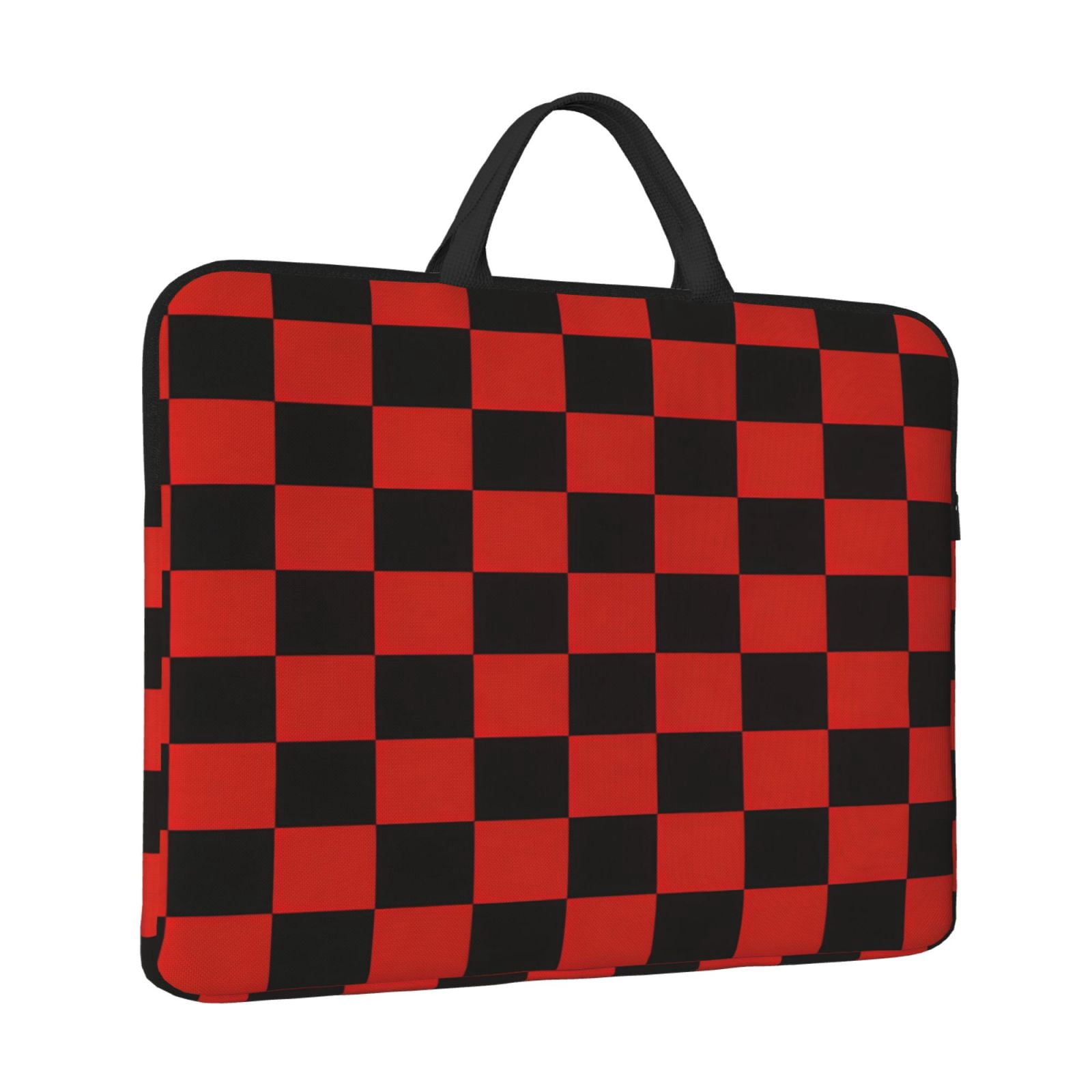 Laptop Sleeve Bag For Women Men 14inch Waterproof Durable Protective Computer Carrying Cover Handle Laptop Case Bag Red And Black Checkered Pattern (8)