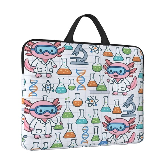 Laptop Sleeve Bag For Women Men 14inch Waterproof Durable Protective Computer Carrying Cover Handle Laptop Case Bag Science Lab Axolotls - Educational Play