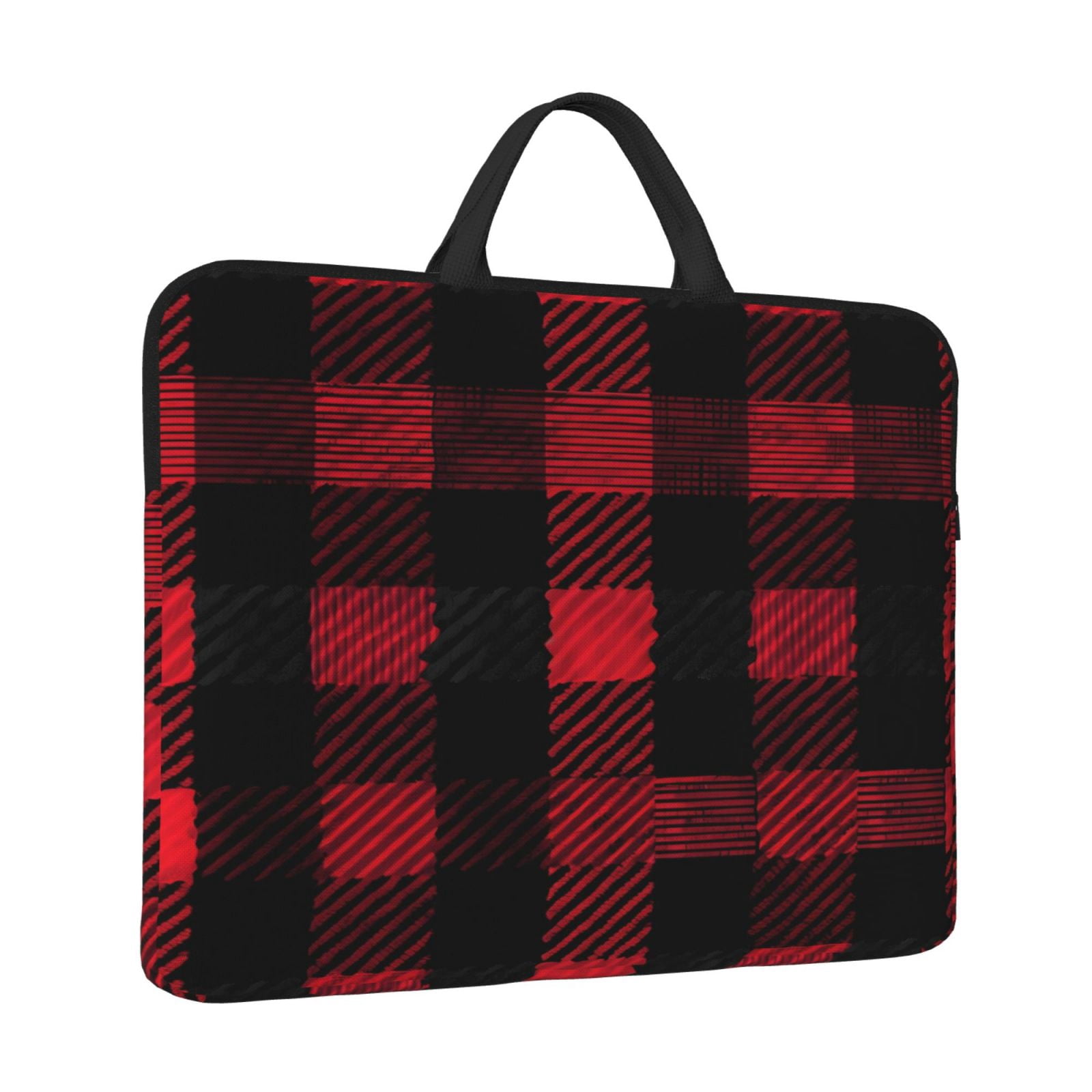 Laptop Sleeve Bag For Women Men 14inch Waterproof Durable Protective Computer Carrying Cover Handle Laptop Case Bag A Seamless Pattern Of Red And Black Plaid